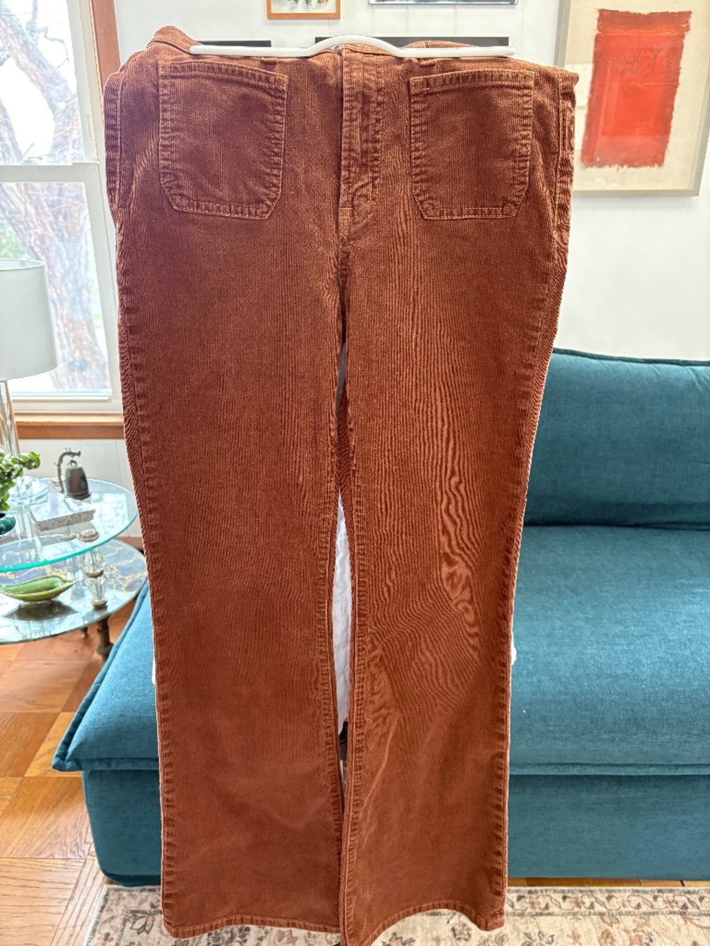 GAP Women’s Flared High Rise Corduroy Rust Pants